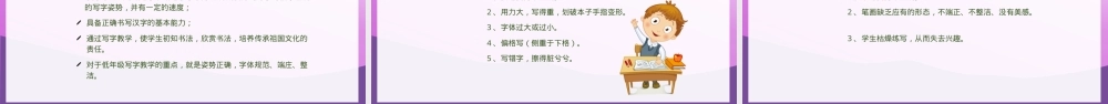 小学一年级硬笔书法入门PPT模板 硬笔书法基本笔画书写要点培训.pptx