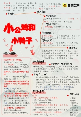 部编版一年级语文下册《小公鸡和小鸭子》知识汇总.pdf