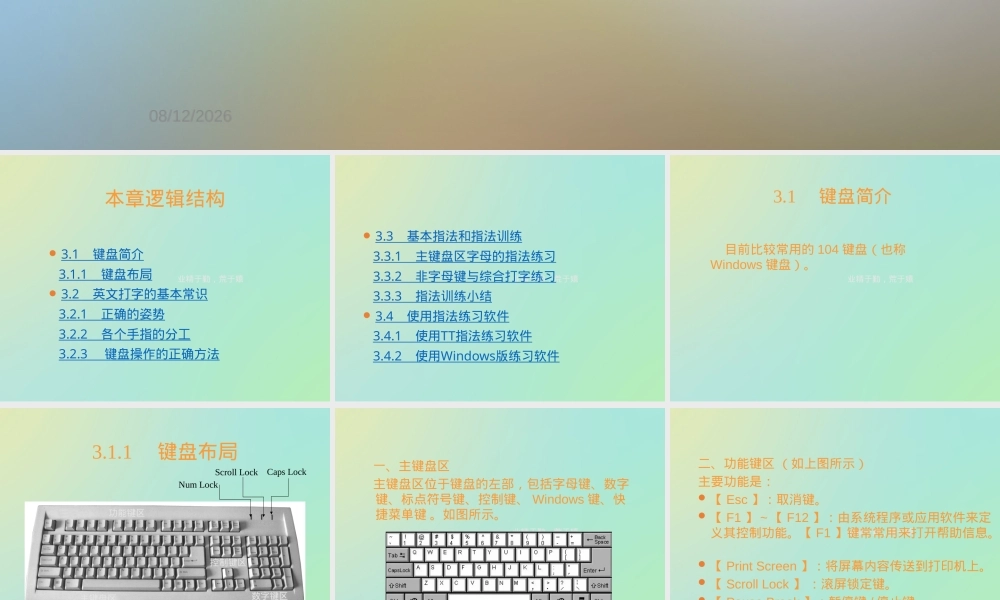 小学信息技术一年级上册键盘操作与指法练习题可打印.ppt