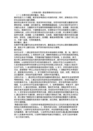 人美版一年级美术上册教案 教学设计可打印.doc