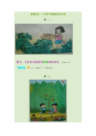 一年级语文下册看图写话十篇 附范文可打印.pdf