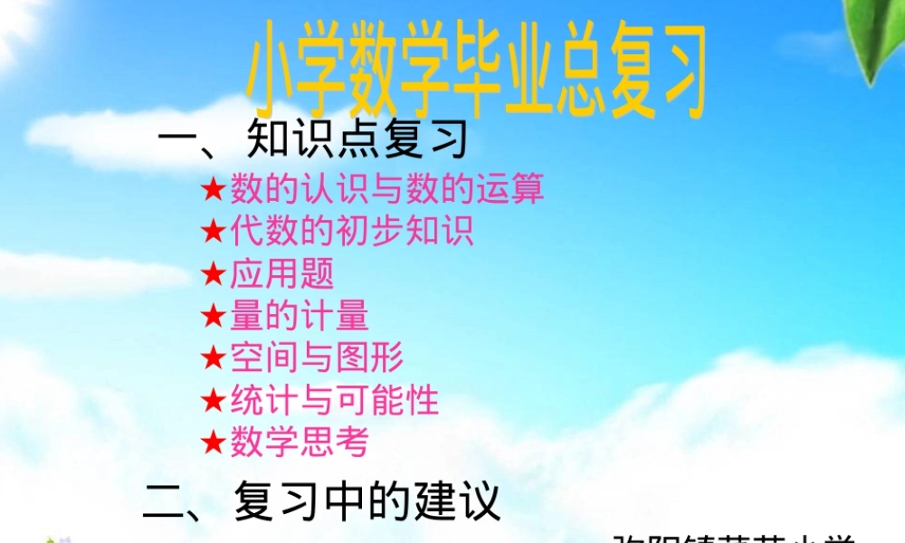 六年级数学总复习资料 附答案可打印.ppt