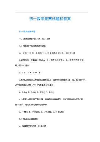 初一数学竞赛试题及答案.doc