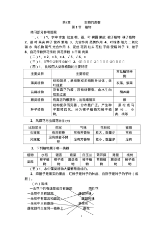 初二下生命科学练习册答案.doc