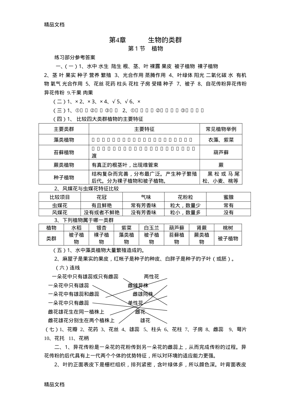 沪教版八年级下生命科学练习册答案.doc_第1页