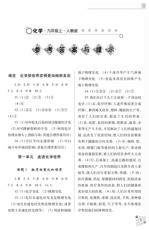 人教版九年级化学练习册答案可打印.pdf