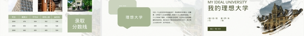 绿色简约我的理想大学PPT模板,我的理想大学生活PPT课件绿色简约版.pptx
