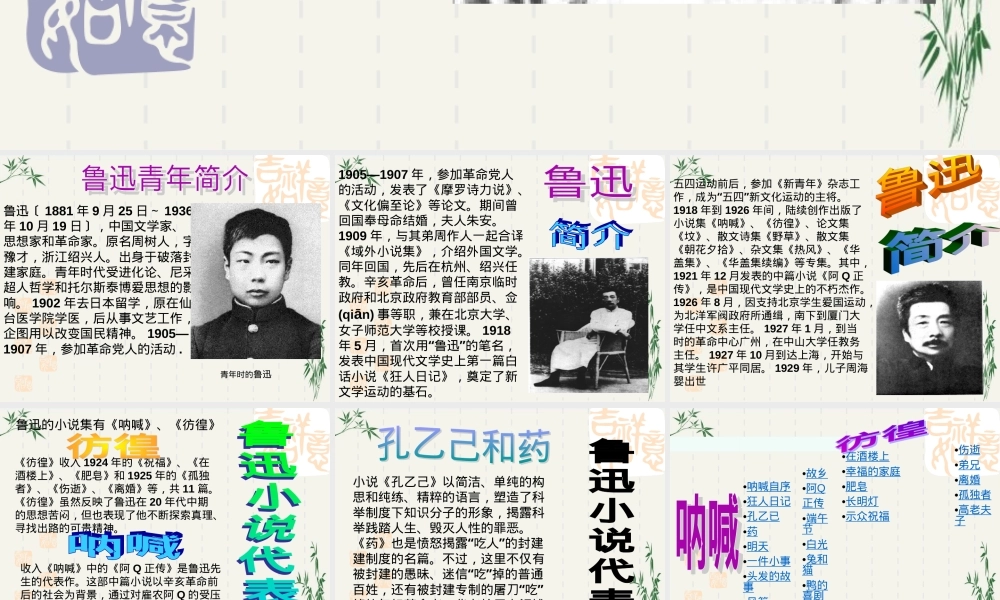 鲁迅简介教学PPT课件人教版.ppt