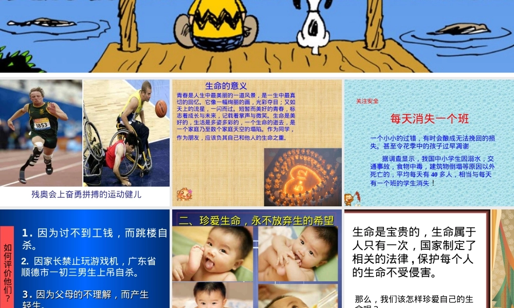 珍爱生命主题班会PPT课件 副本3.ppt