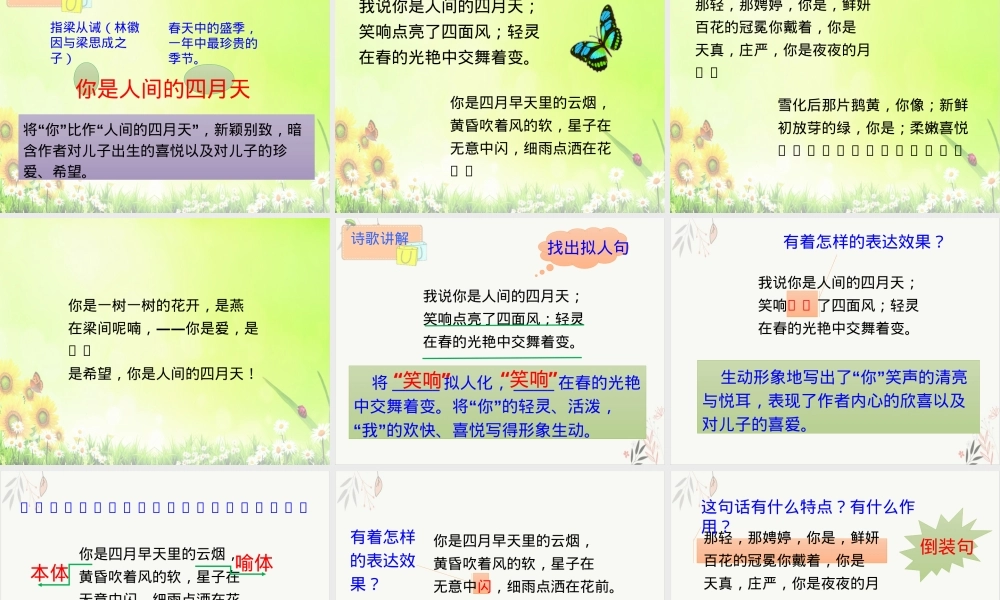 你是人间的四月天初中语文PPT课件.pptx