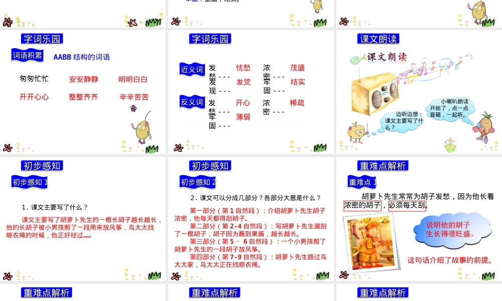 胡萝卜先生的长胡子小学语文PPT课件.ppt