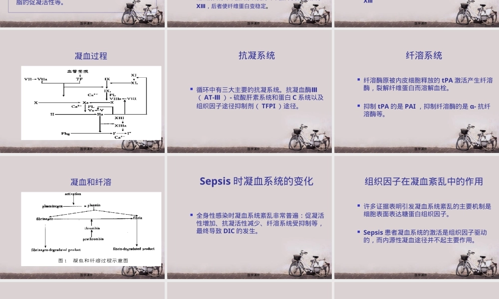 SEPSIS凝血功能紊乱教学PPT课件.ppt