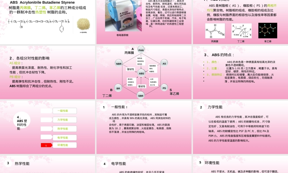 ABS树脂材料的概述,ABS树脂材料基础知识PPT课件.ppt