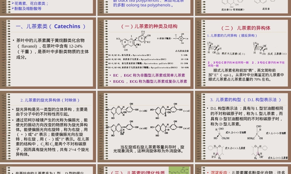 茶叶中的化学成分及其性质教学PPT课件.ppt