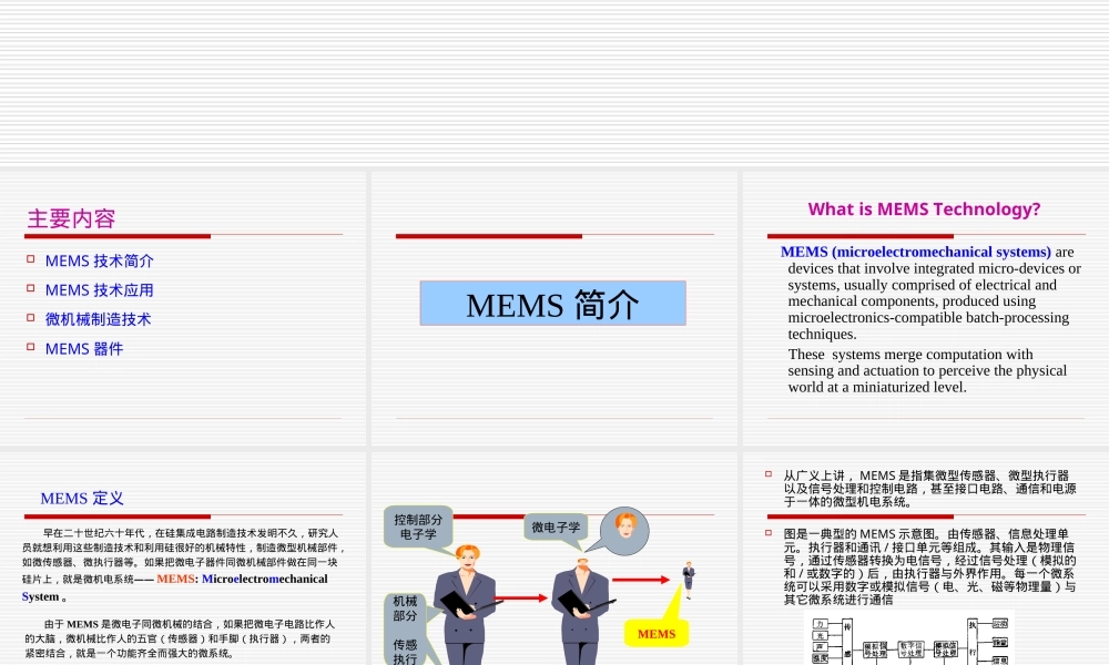 MEMS技术及其应用PPT课件.ppt