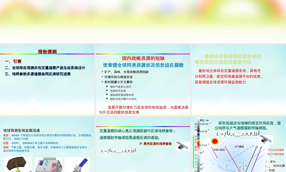 多源遥感协同反演教学PPT课件.ppt