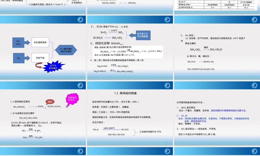 半导体材料硅和锗化学制备PPT课件.pptx