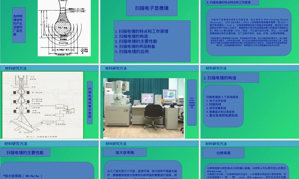 材料研究方法及电子扫描显微镜教学PPT课件.pptx