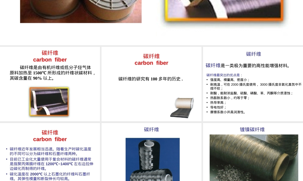 3.2-碳纤维,碳纤维材料特性与应用教学PPT课件.ppt