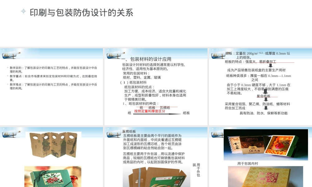 包装的材料和印刷工艺PPT课件.ppt