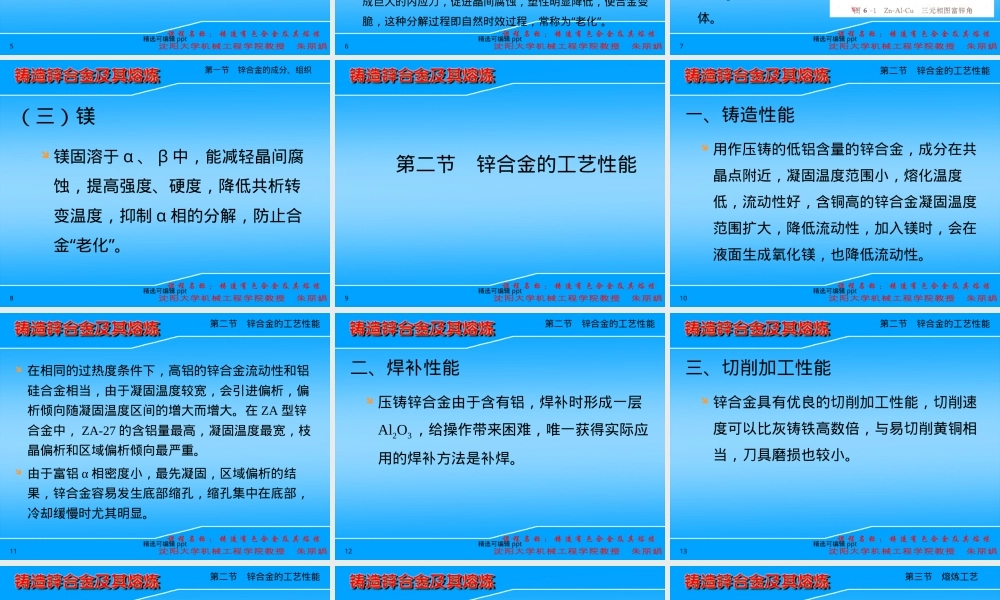 第六章铸造锌合金及其熔炼PPT课件.ppt