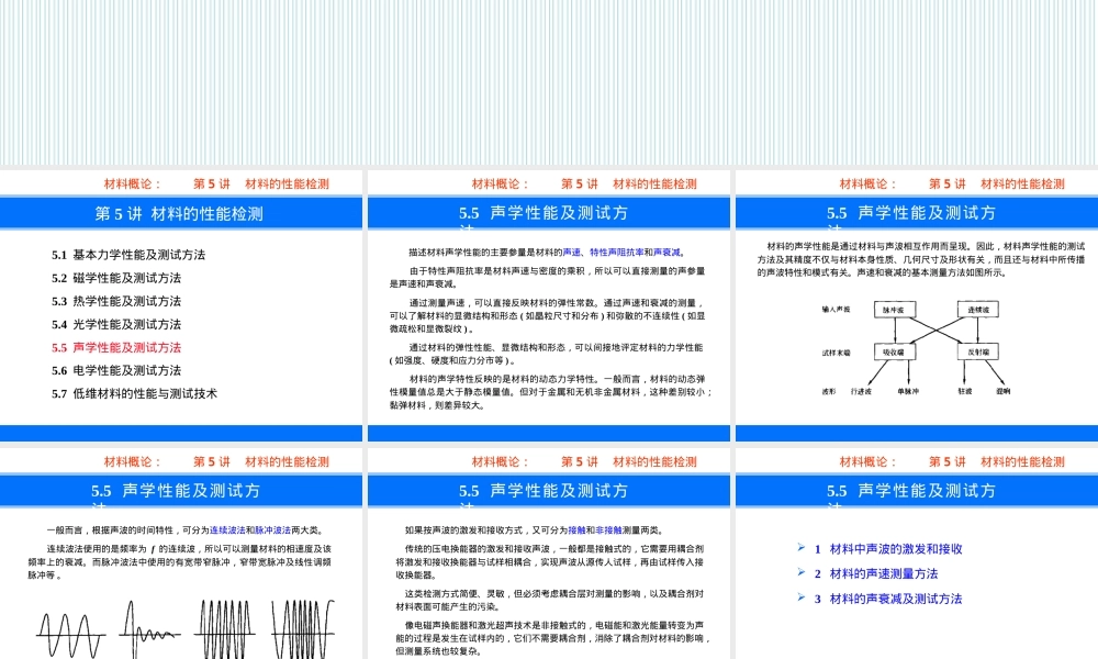 材料的性能检测声学性能测试方法PPT课件.ppt
