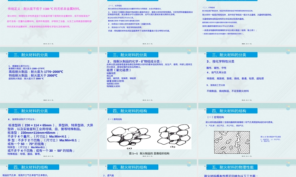 材料工程技术专业第七章耐火材料组成结构性能PPT课件.ppt