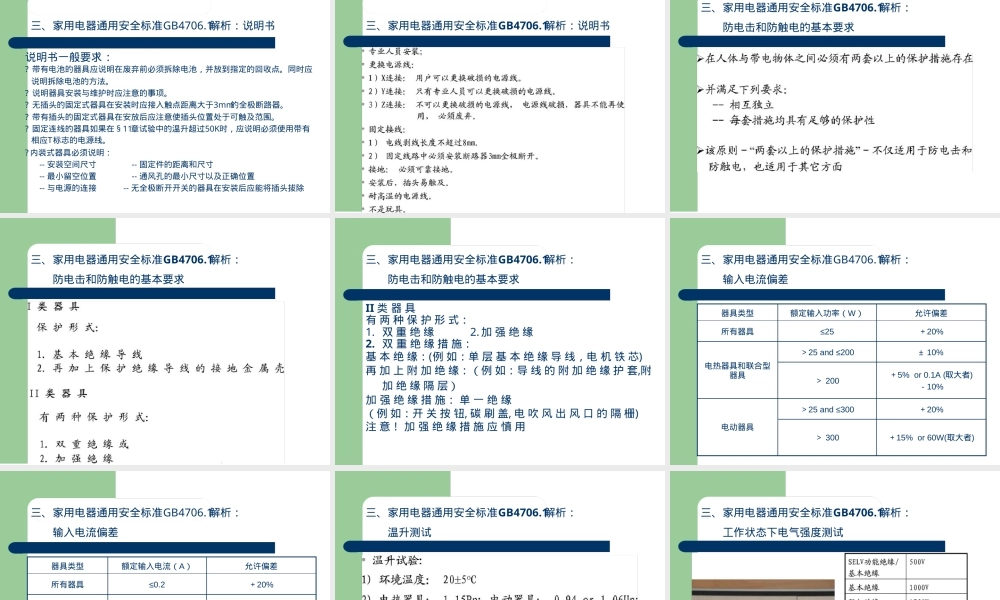 GB4706.1家用电器通用安全标准解析PPT课件 副本1.ppt