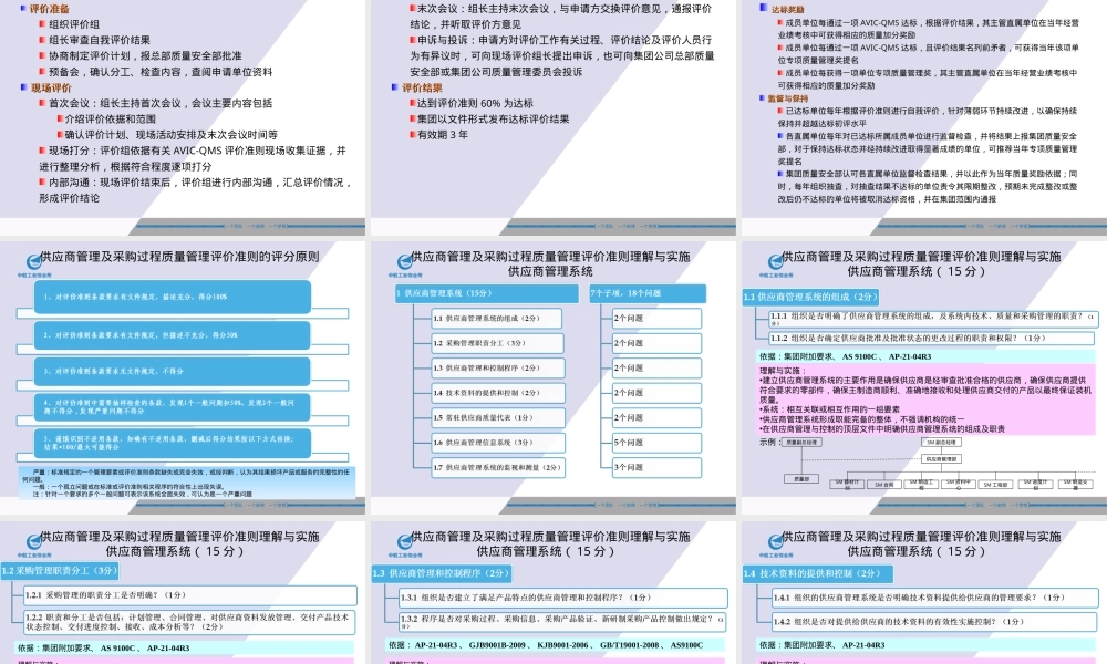 供应商管理及采购过程质量管理评价准则PPT课件.ppt