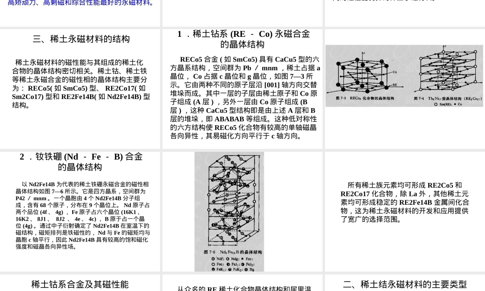稀土永磁材料性能与结构教学PPT课件.ppt