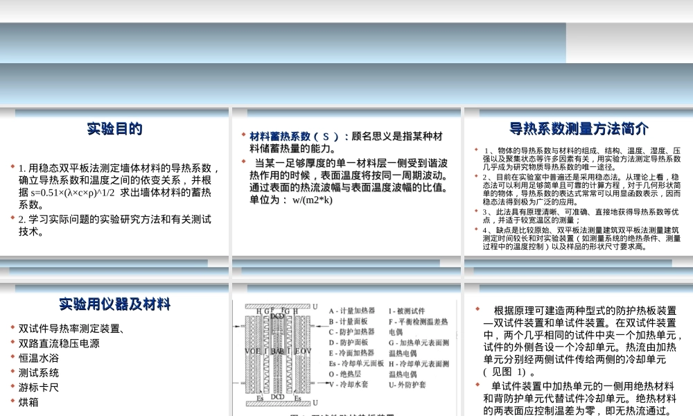 墙体材料蓄热系数测定方法PPT课件.ppt