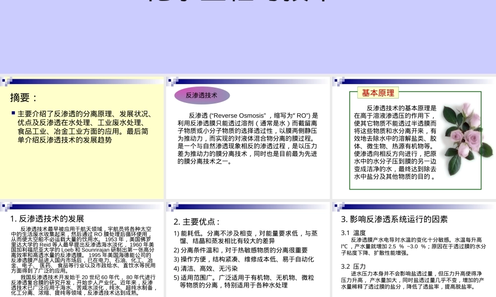 反渗透技术及其应用PPT课件.ppt