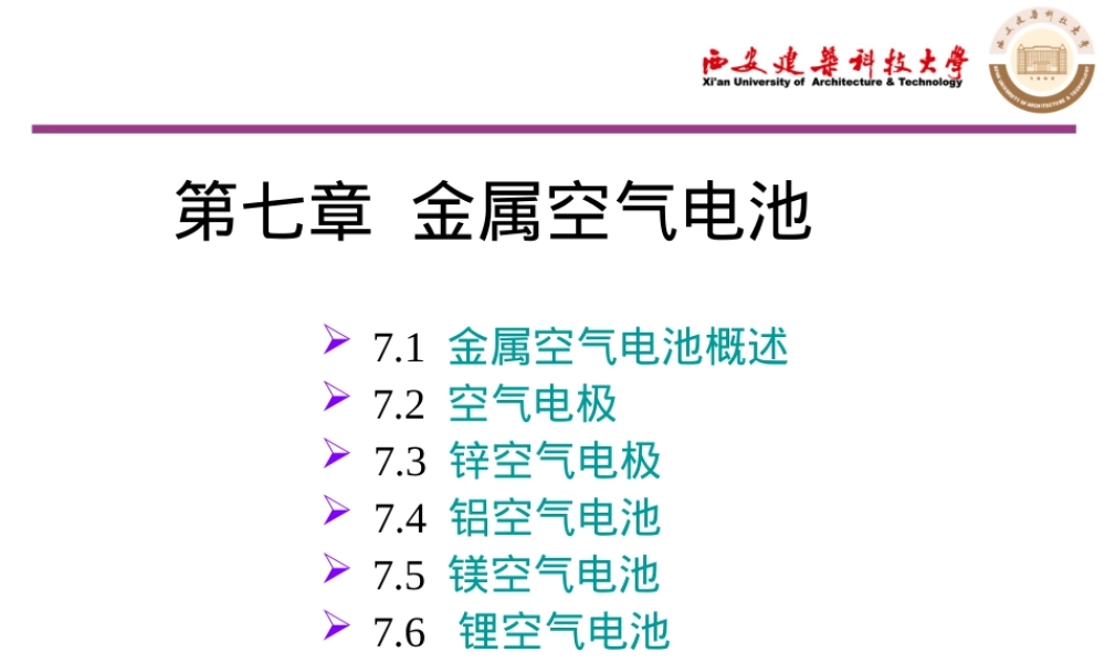 新能源材料金属空气电池教学PPT课件.ppt