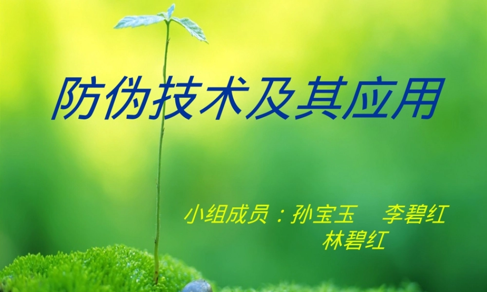 防伪技术及其应用PPT课件.ppt