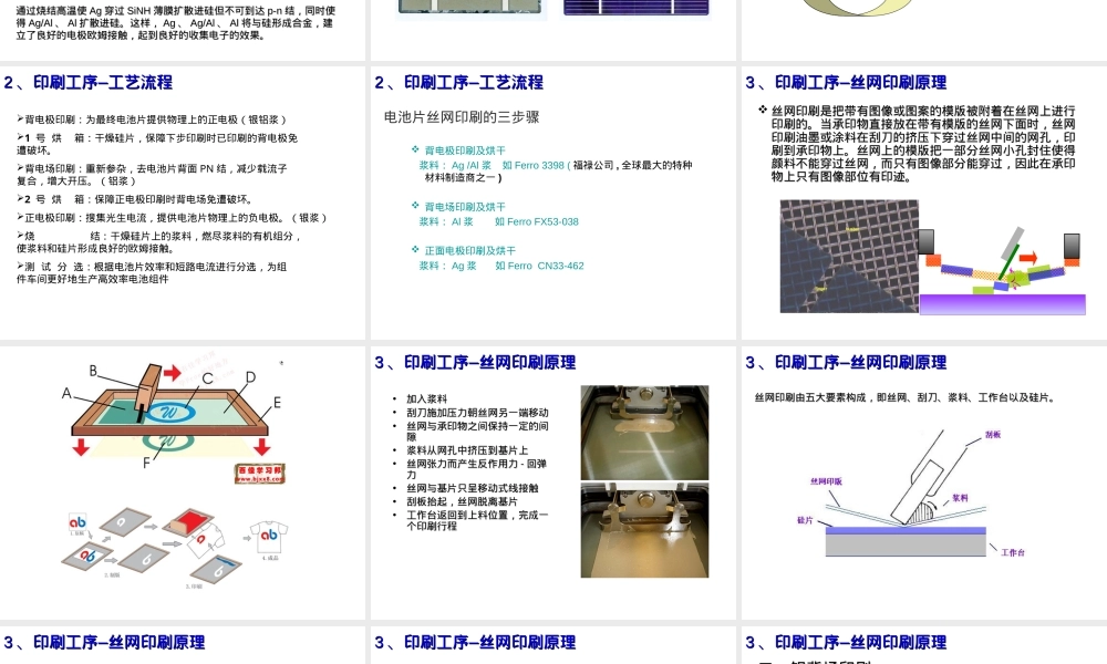 硅材料与太阳能电池丝网印刷教学PPT课件.ppt