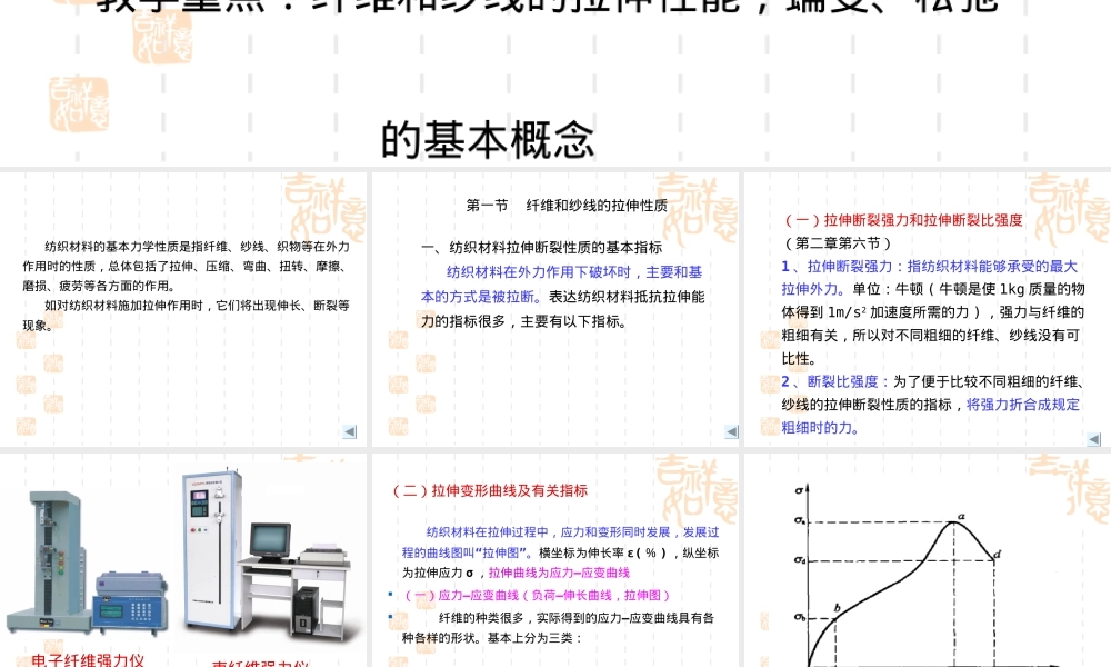 纺织材料力学性质教学PPT课件.ppt