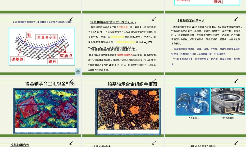 滑动轴承合金与粉末冶金材料教学PPT课件.ppt