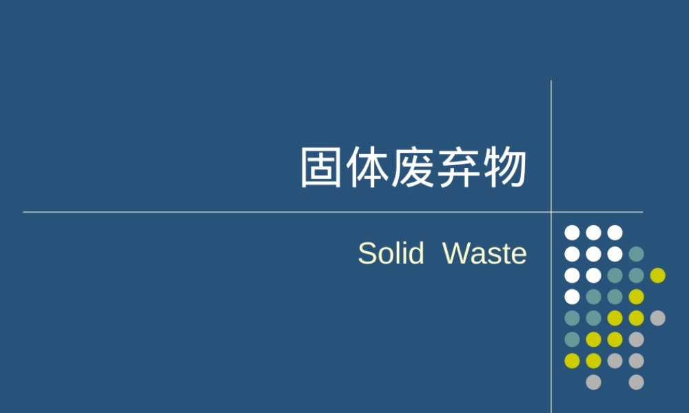固体废弃物处理与管理PPT课件.ppt
