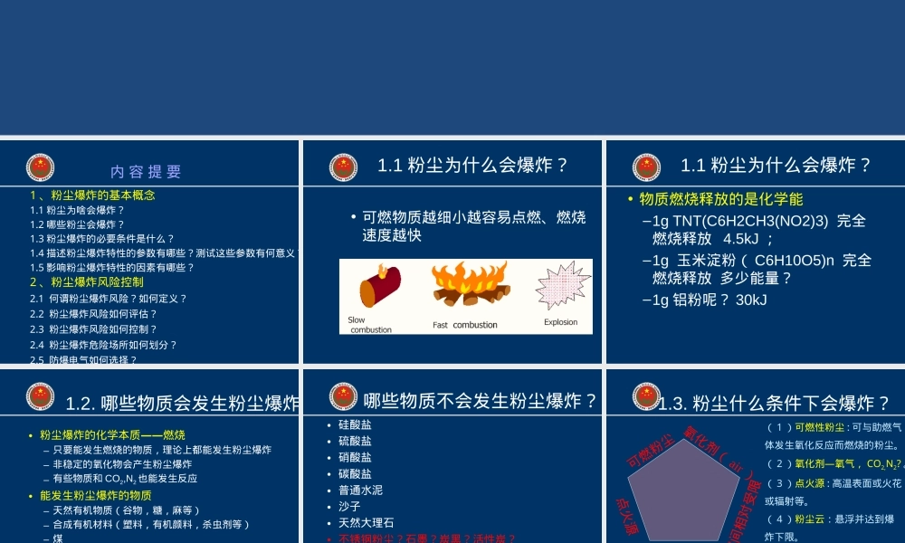 粉尘爆炸基础知识及其风险控制培训PPT.ppt