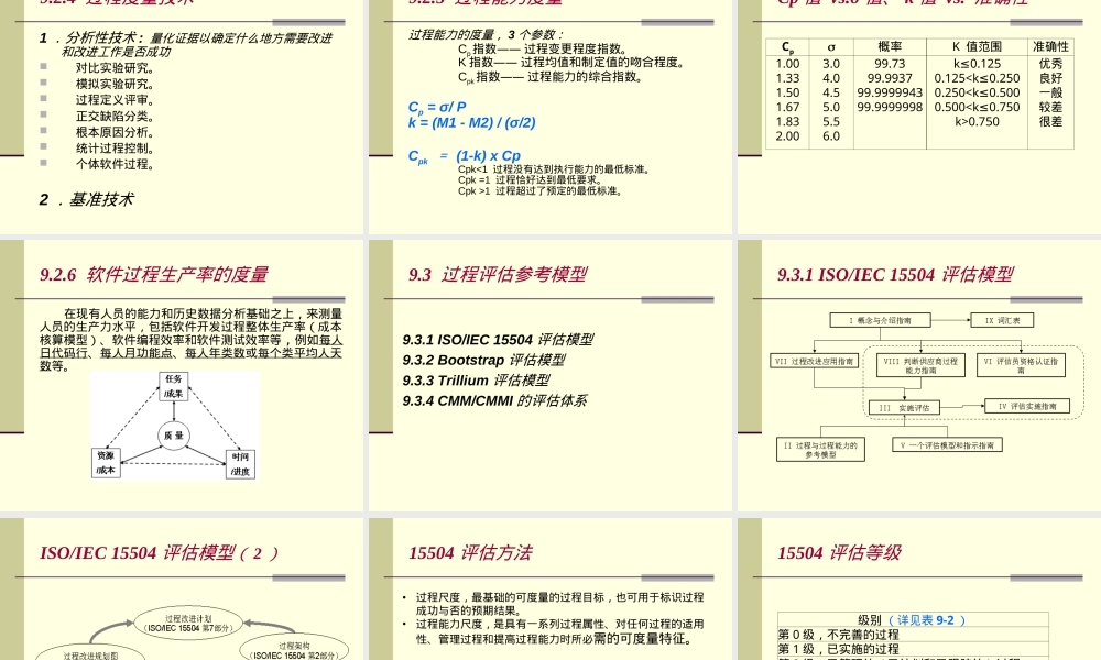 软件过程与管理第9章软件过程评估与改进PPT课件.ppt