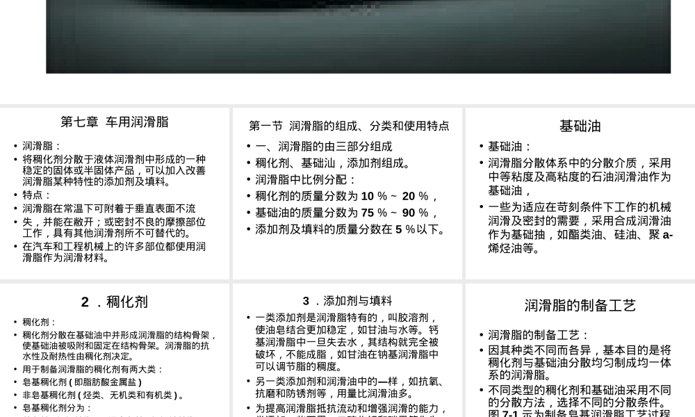 汽车运行材料PPT课件,车用润滑脂教学PPT课件.ppt