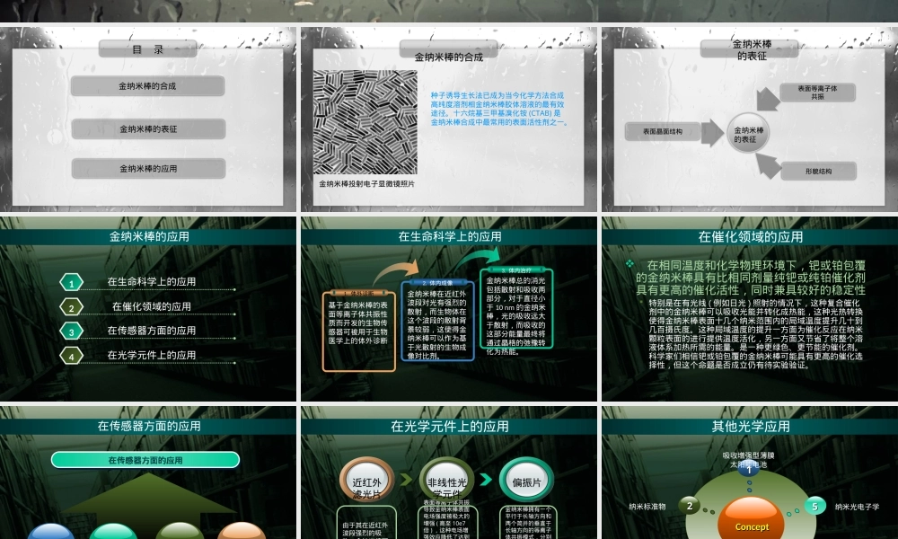 金纳米棒材料特性与应用教学PPT课件.ppt