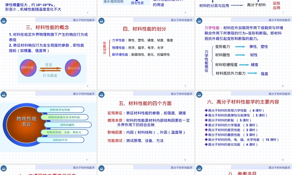 高分子材料性能与测试PPT课件.ppt