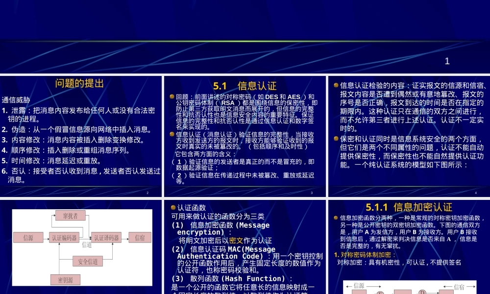 信息安全概论消息认证与数字签名PPT课件.ppt