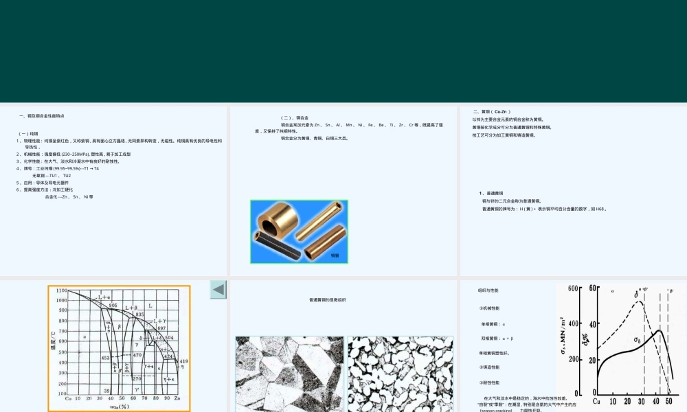 工程材料铜及铜合金教学PPT课件.ppt