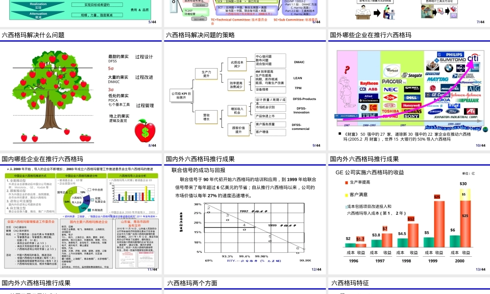 专家讲座六西格玛管理企业应用PPT课件.ppt