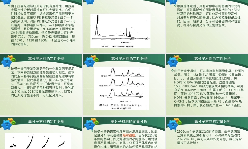 高分子材料表征激光拉曼光谱法PPT课件.ppt