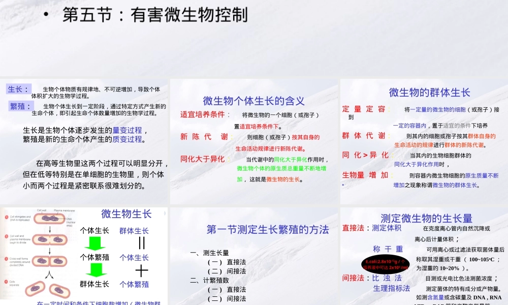 微生物的生长及其控制教学PPT课件.ppt