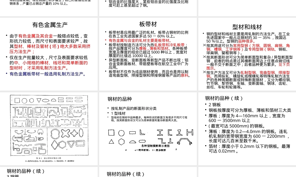 轧材种类及其生产工艺流程PPT课件.pptx