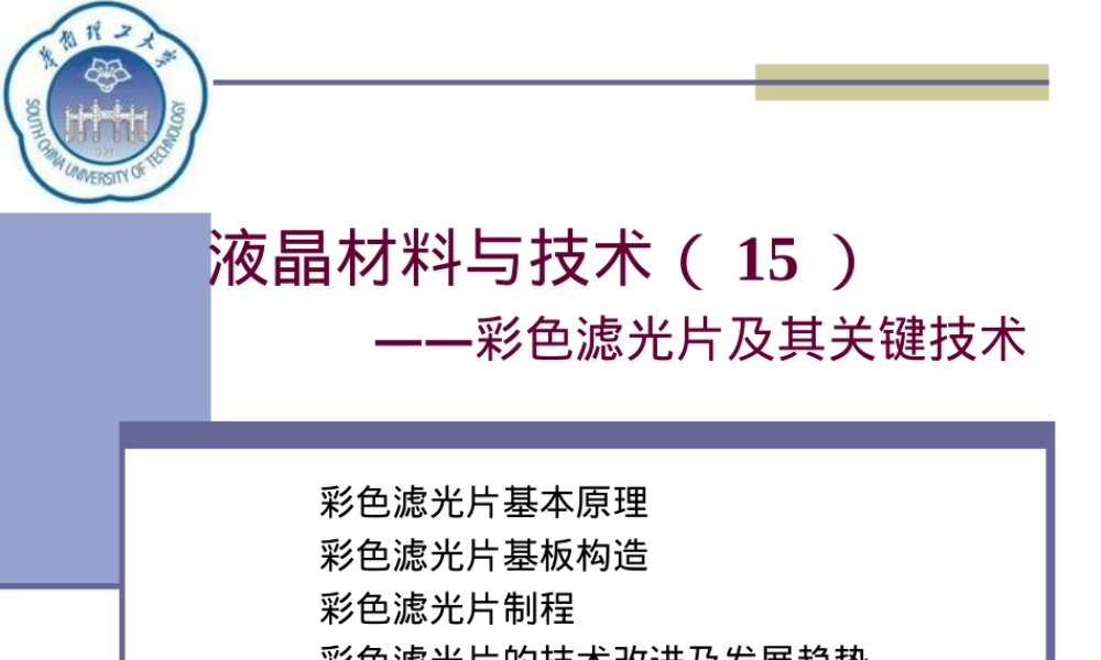 液晶材料与技术LCD工艺技术PPT课件.ppt